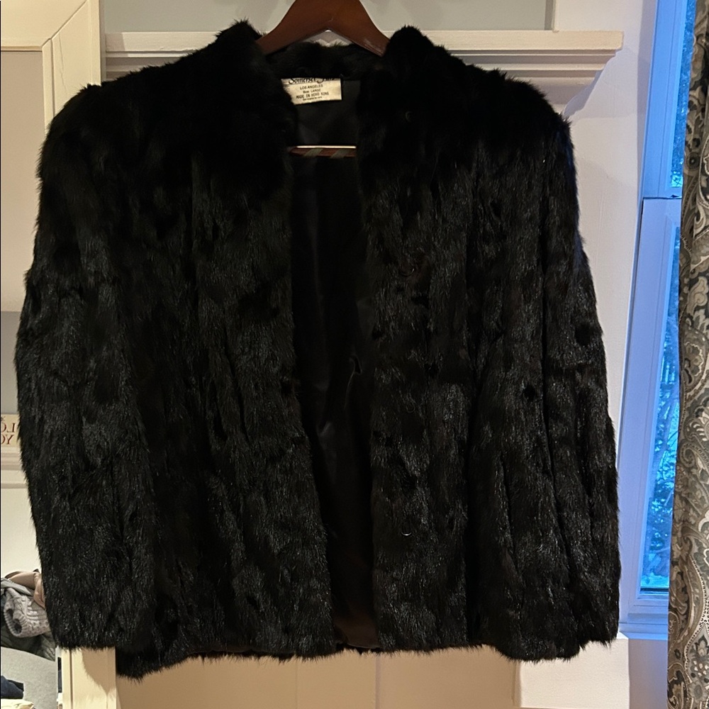 Black 100% mink vintage Fur Jacket